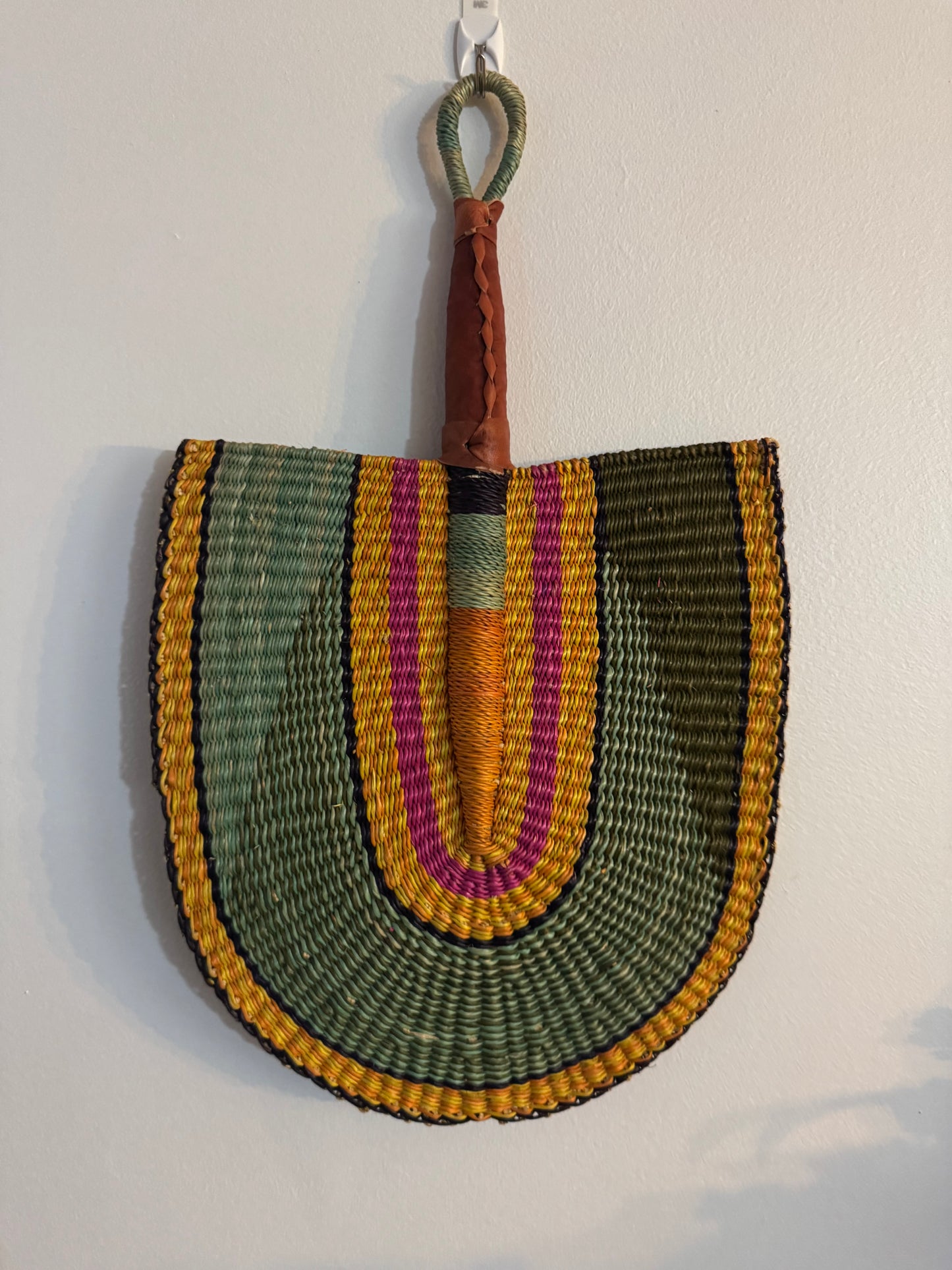 Handwoven African Bolga Fan – Vibrant Traditional Craft from Ghana