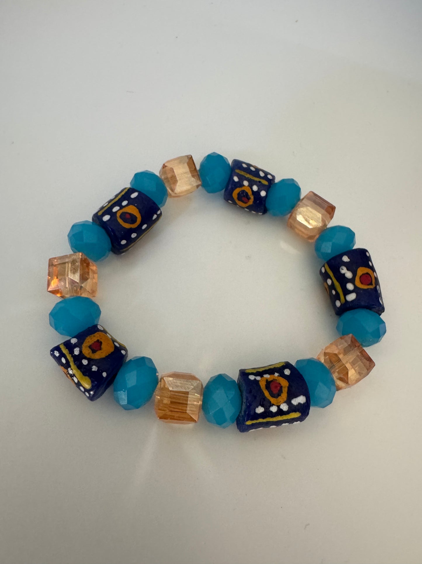 Glass bead bracelet - blue