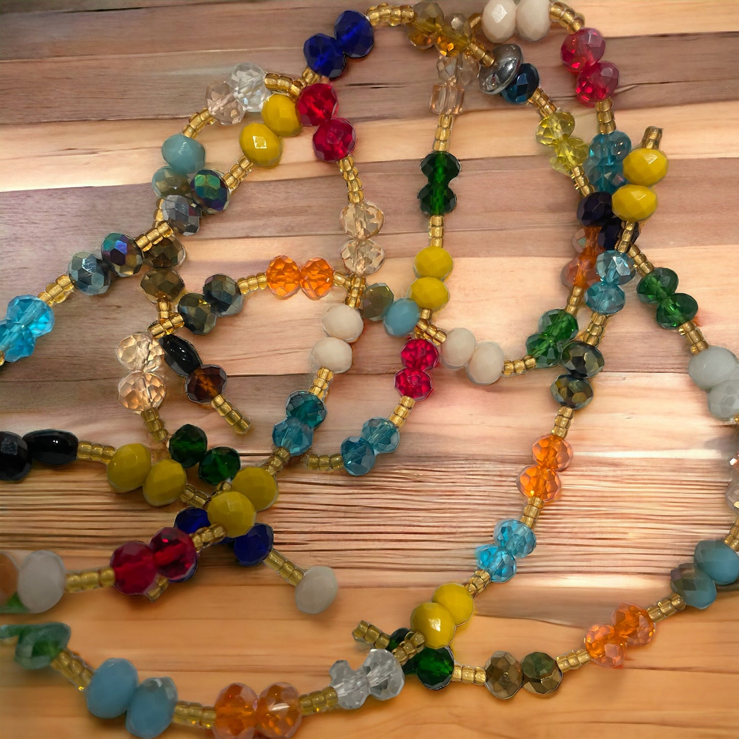 Multicolored waist beads