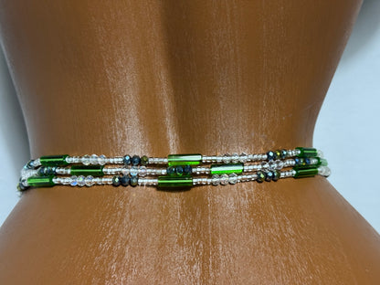Emerald Glow Traditional African Waist Beads