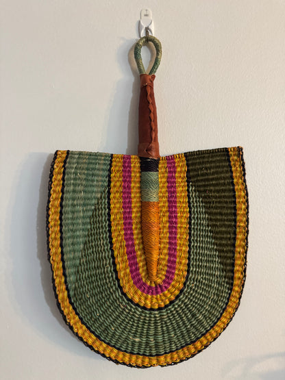 Handwoven African Bolga Fan – Vibrant Traditional Craft from Ghana