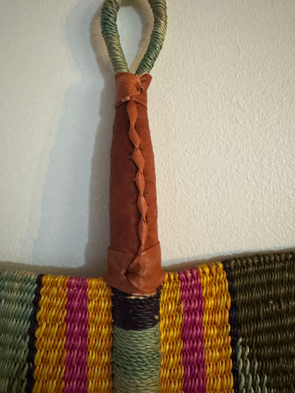 Handwoven African Bolga Fan – Vibrant Traditional Craft from Ghana