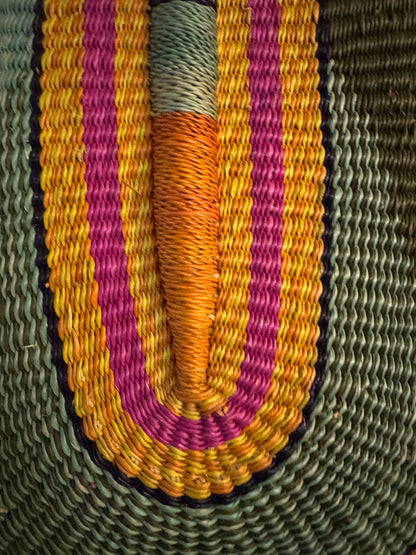 Handwoven African Bolga Fan – Vibrant Traditional Craft from Ghana