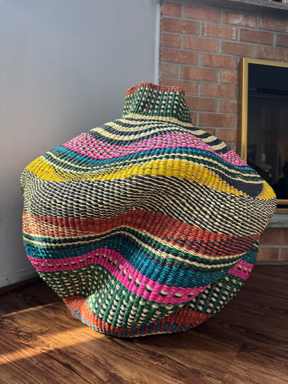 Wavy Art Basket - Multicolor