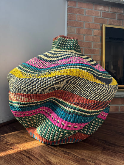 Wavy Art Basket - Multicolor