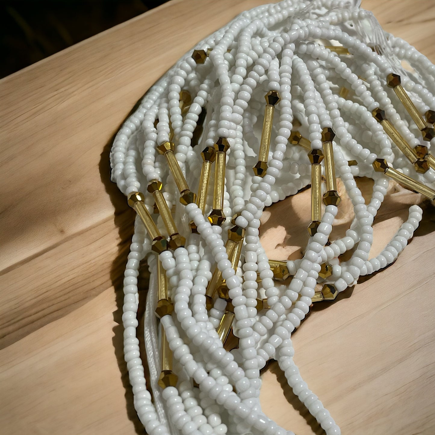 Waistbeads - White and Gold