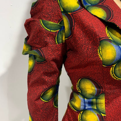 Ankara jacket and high waist skirt