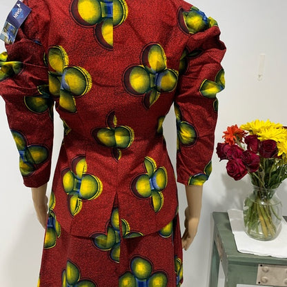 Ankara jacket and high waist skirt